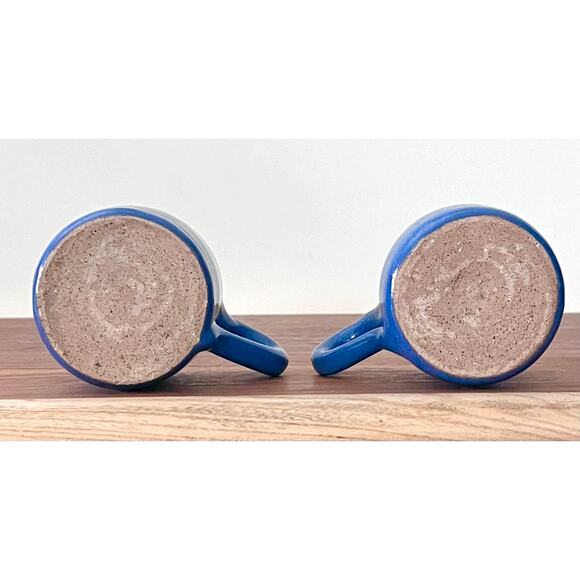 Petite Handmade Pottery Coffee Tea Mug Cup Set of 2 Royal Blue - Picture 5 of 8